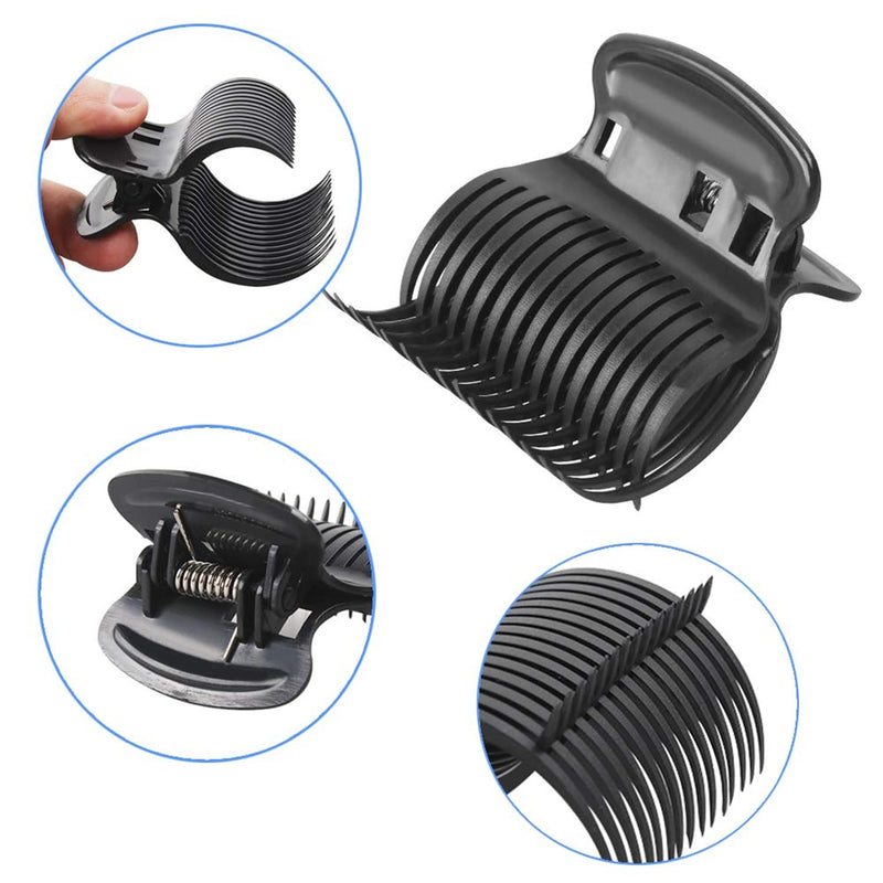 LATRAT Hot Roller Clips, 12 Pieces, Plastic, Hair Curler Clips, Replacement for Women and Girls, Heat Resistant, Fits Most Curlers, Black