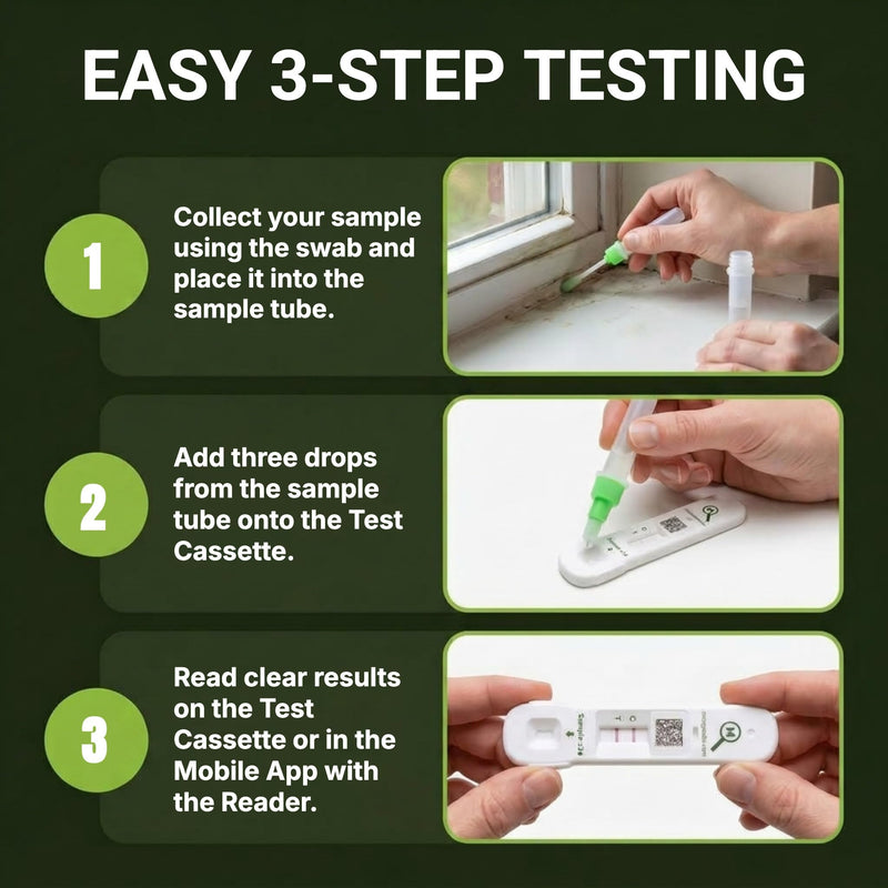 Mold Analyzer, Easy Professional Mold Detection Kit, 1 Pack | Easy At-Home Mold Detection, Fast, Accurate 10-Minute Results, DIY Testing Kit for Homes, Apartments, Bathrooms, HVAC & More