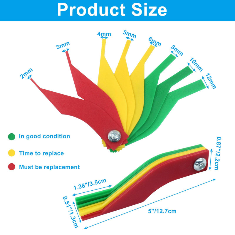 Zorfeter 2 Pack Durable Brake Lining Thickness Gauge, Color-Coded Measuring Tool SAE & Metric Brake Pad Ruler, Heavy Duty Feeler Gauge for Automotive/Car Enthusiasts