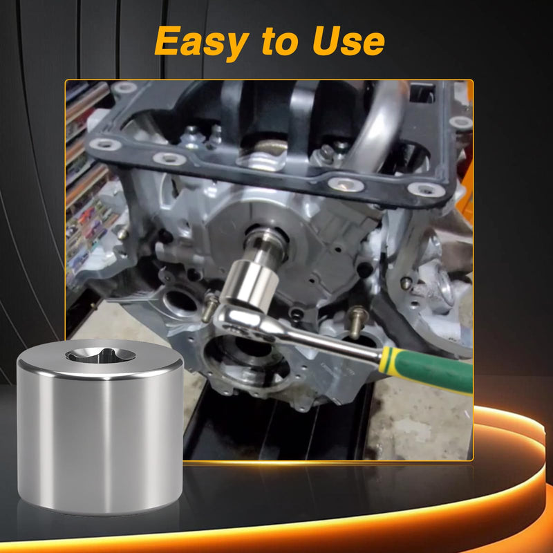Stainless Steel SBC Crank Crankshaft Turning Socket Compatible with Small Block Chevy 1955-2000 V8 1978-2006 200/262