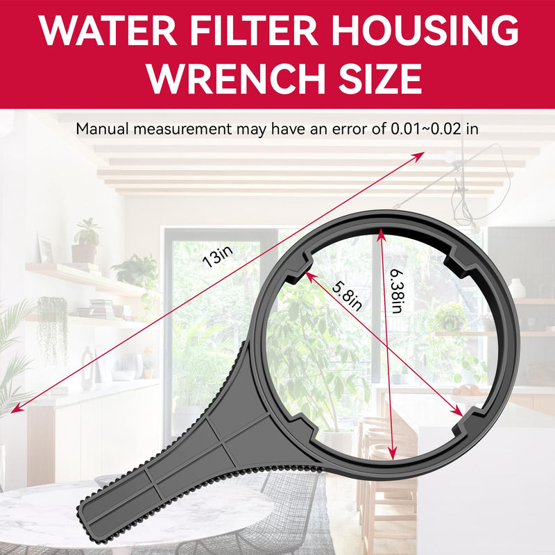 Heavy Duty Water Filter Wrench (6.38" Max Inner Diameter) for Big Blue-Style Filter Housings, Compatible with Most Water Filter Housings That Use 4.5" Diameter Filter Cartridges