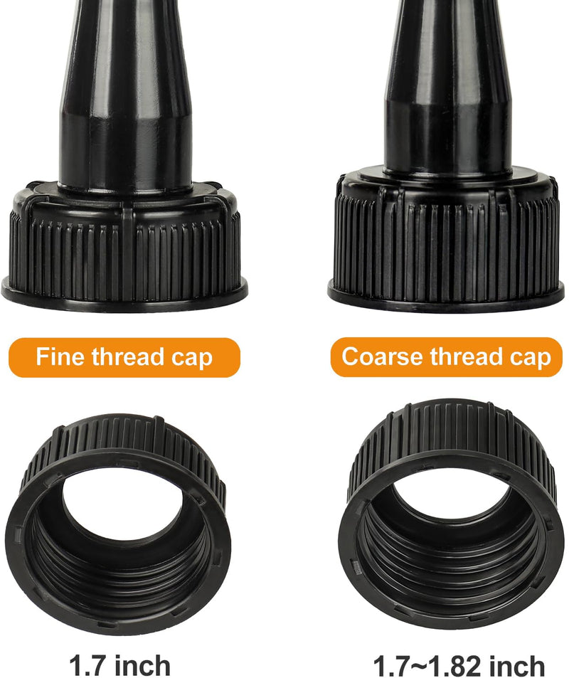 Gas Can Spout Replacement Kit, 3 Pack Flexible Nozzle Replacement Set with Vent Caps, Black