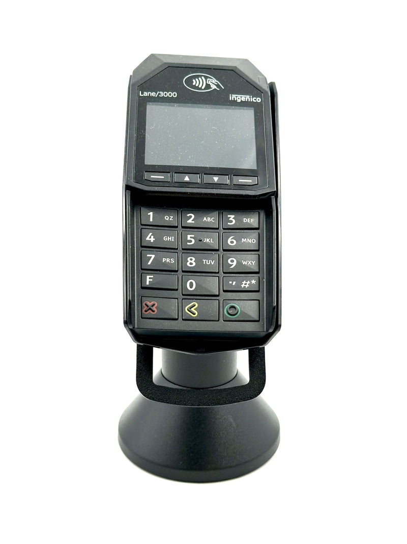DCCStands Ingenico Lane/3000/5000/7000/8000 Low Profile Swivel and Tilt Stand, Screw-in and Adhesive
