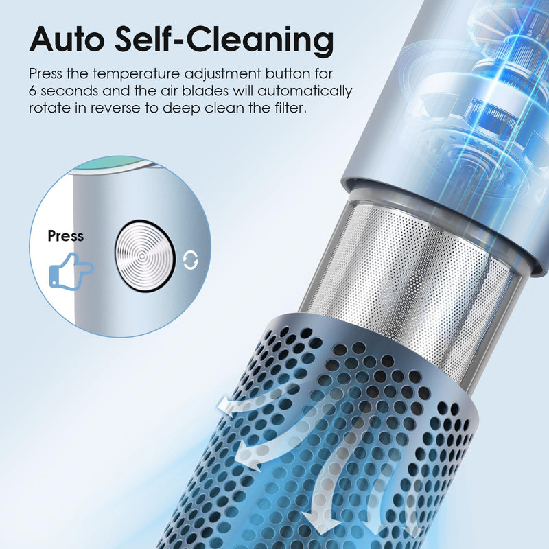  [AUSTRALIA] - YASHE Hair Dryer, 110,000 RPM High-Speed Brushless Motor, Low Noise Fast Drying 22m/s, Hairdryers for Women & Men, 1 Diffuser and 2 Concentrator, Negative Ionic Blow Dryer for Salon Home Travel Light Blue
