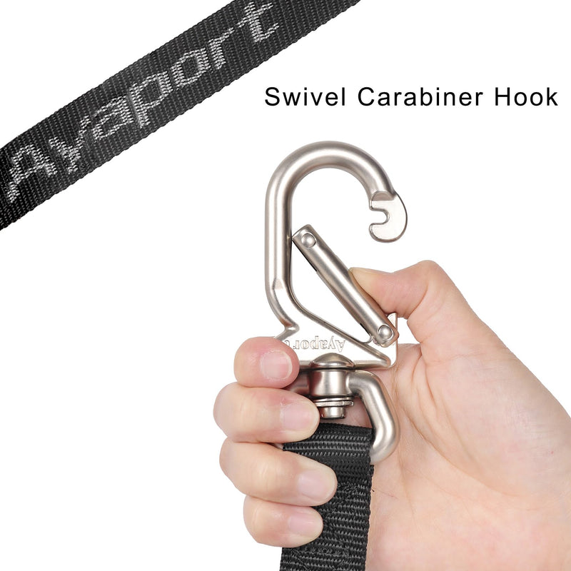 Ayaport Motorcycle Tie Down Straps 1.1” x 7’ (with Swivel Carabiner Hooks) Cam Buckle Tie Downs, Handlebar Strap for Dirt Bike, Motor Bike, Kayak, Car, Truck, Boat, Cargo, Black (1.1" x7'-2pcs) 1.1''x7'-2pcs