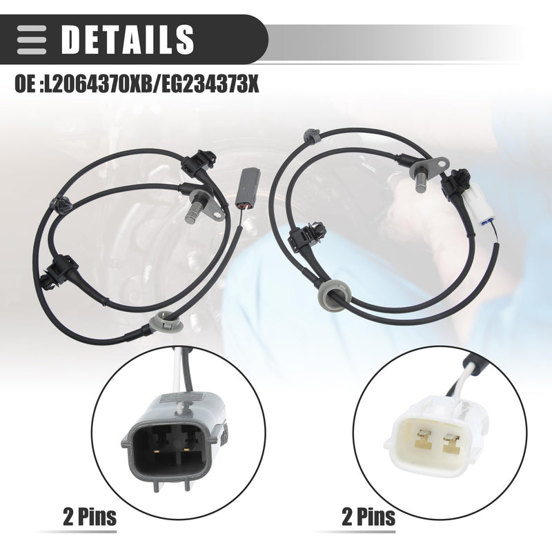  [AUSTRALIA] - Motoforti Front Left Right ABS Wheel Speed Sensor for Mazda CX-7 2007-2012, ABS Sensor, NO.57455S84A52/57450S84A52, Black, 1 Pair