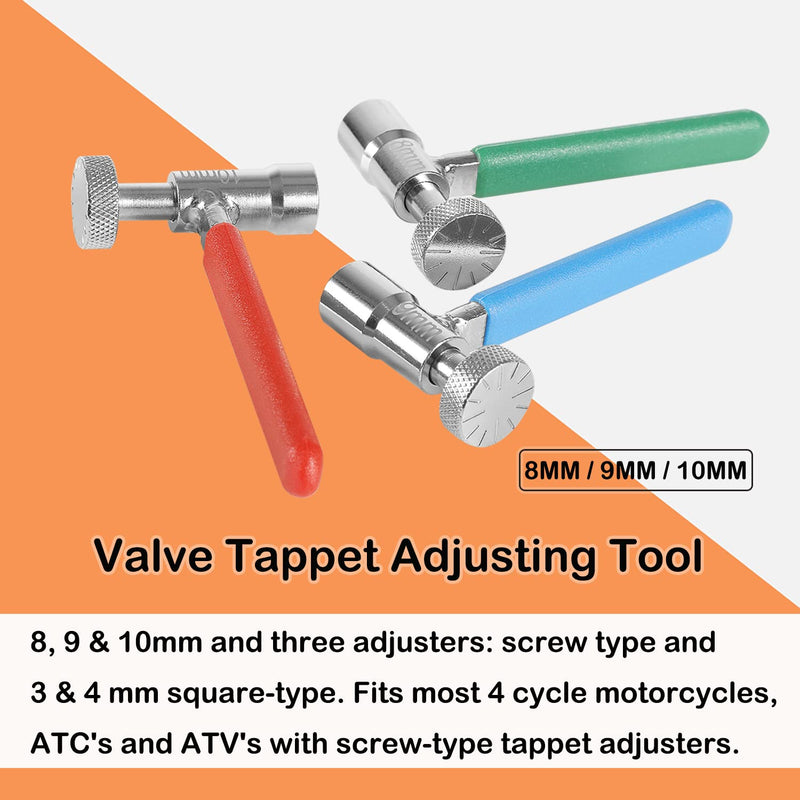  [AUSTRALIA] - E-cowlboy Valve Clearance Adjustable Wrenches, 2218 Small Engine Valve Tappet Adjusting Tool 6 Piece Set Tappet Adjuster，For Motorcycles ATV`S And ATC`S