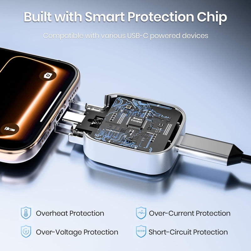 140W Smart Auto Stop Charging Adapter with AI Full-Charge Disconnect | Type C Auto Cut-Off Charger Protector Smart Charger, Prevent Battery Aging and Extend Equipment Lifespan for Phone Laptop