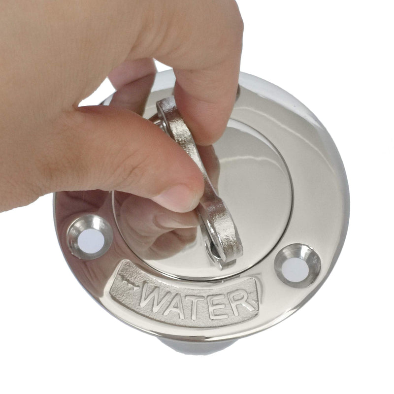 NRC&XRC New Casting 2"(50mm) Boat Water/Gas/Fuel/Waste/DEO Deck Fill/Filler with KeyCap Marine Grade316 SS Hardware for Boat Yacht Caravan,RV 2inch WATER Filler