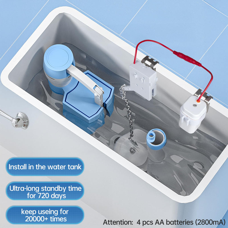 Automatic Toilet Flusher Kit, Touchless Motion Sensor Flush for Toilet, 12” Sensor Range, Battery-Powered, Easy Install, Compatible with Most Toilets CN27B KERDE