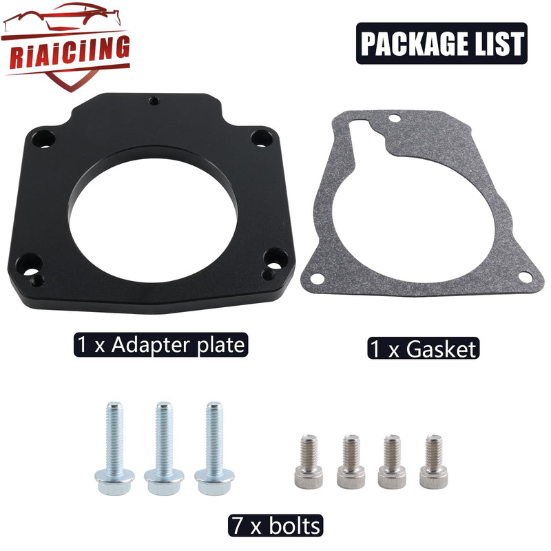 LS Drive By Wire Throttle Body Adapter for LS3 4 Bolt Intake to LS1 3 Bolt TB DBW LS2 LH6 L92 L76 LY2 LY5 LY6 LC9 LFA LH8 LMG L98 L9H L20 L94 LZ1 L99 L96 LC8 L77 551567 Black