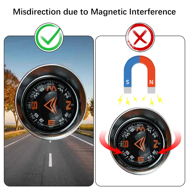 Mini Car Ball Compass, Marine Compass Interior Mount Dash Guide Hiking Accessories with Adhesive Tape, Automotive Dashboard Vehicle Direction Navigation Ball for Boat Car Truck Ship Outdoor