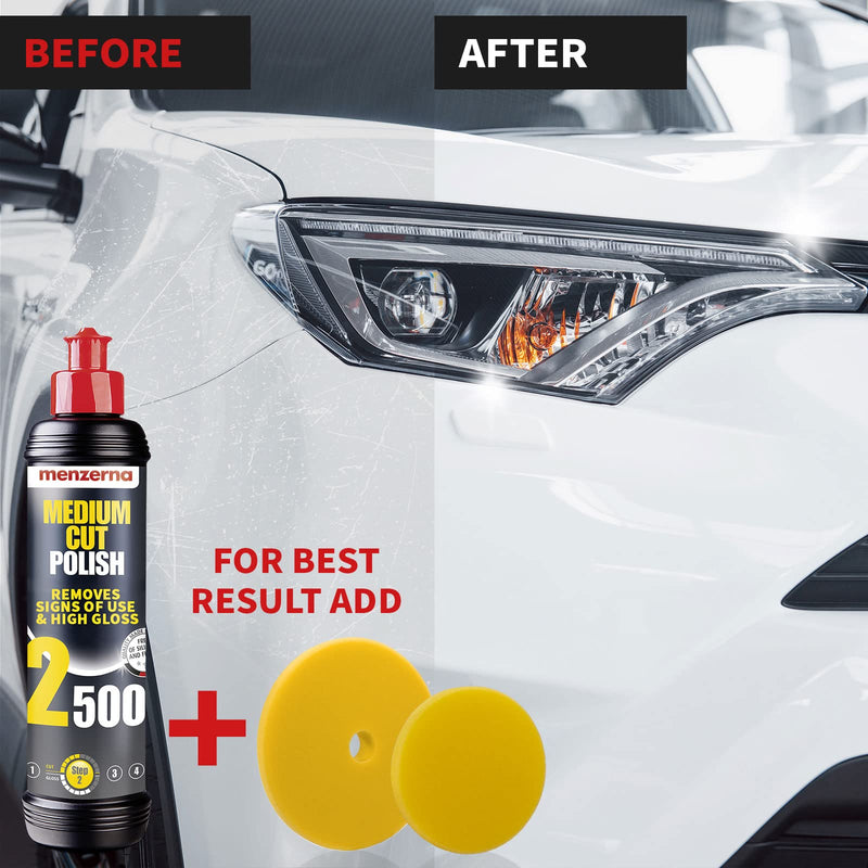 menzerna "Medium Cut Polish 2500" I Abrasive Polishing Compound for Medium Scratches and Signs of Use I Buffing and Polishing Compound for Scratch Repair & a Glossy Finish I Silicone Free I 8 fl oz.