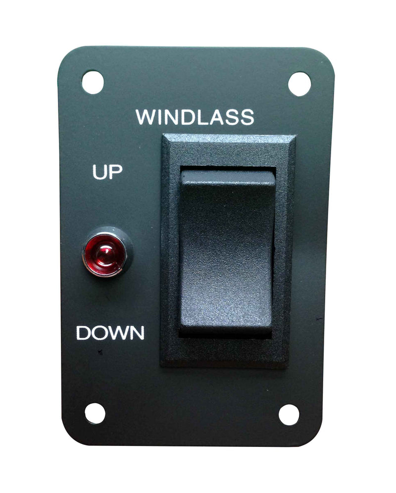 Marine Boat Anchor Windlass Winch Switch Aluminum Plate 2 Way LED Light