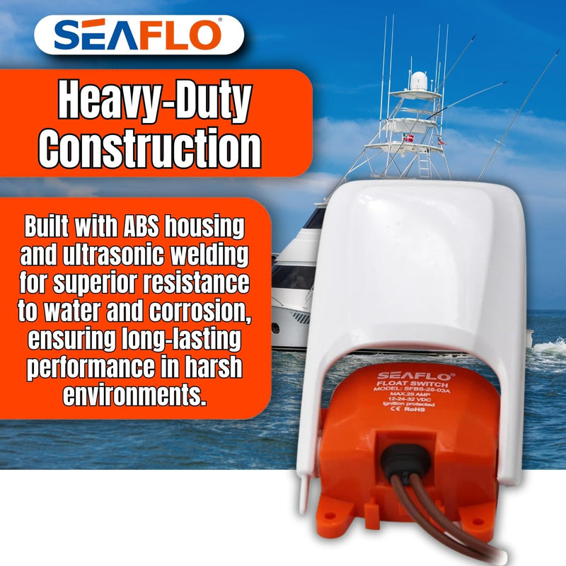 SEAFLO 03-Series Heavy Duty Bilge Pump Float Switch for 12V, 24V, 32V