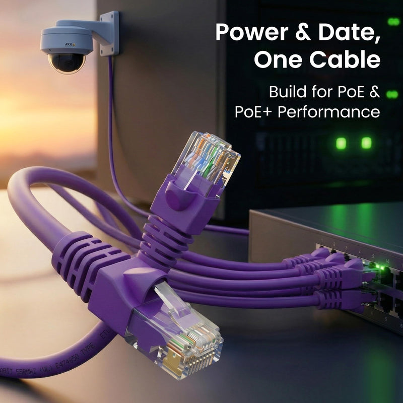 GEARit Cat 6 Ethernet Patch Cable 7 ft Purple (10 Pack) Cat6 Patch Cables 7ft Purple/Ethernet Patch Cable, 10Gbps 550MHz 24AWG Pure Copper, Snagless, Gold Plated RJ45 for Router, Server, Router, PC