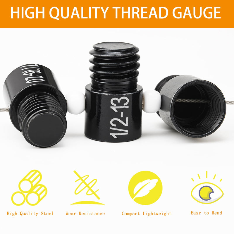 Nut and Bolt Thread Checker, Thread Checker Standard and Metric, Bolt Size and Thread Gauge, 45 Male/Female Identifier Gauges (24 Inch & 21 Metric) 45 Male/Female Nut & Bolt Thread Checker
