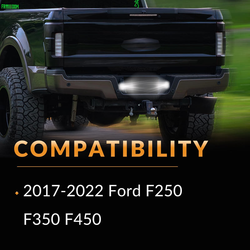 LED License Plate Light For 2017-2025 Ford F250 F350 F450 Super Duty Pickup Truck Tag Lamp Assembly with Socket, 6000K White 2PCS