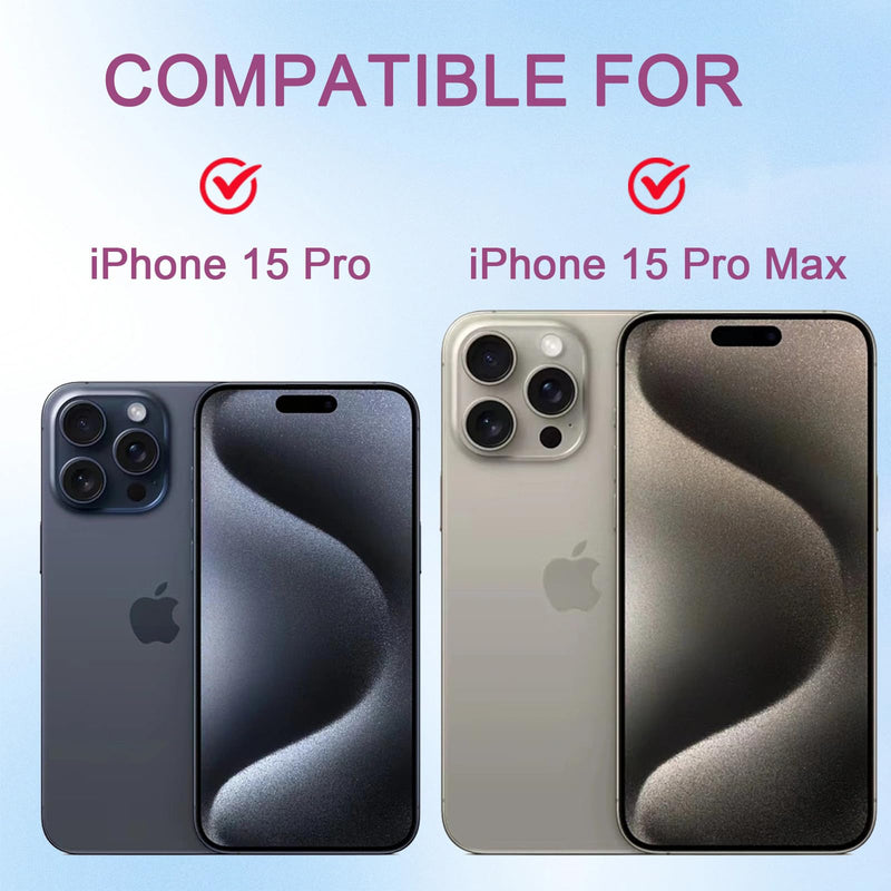 Phone Camera Lens Cover Compatible for Phone 15 Pro/ 15 Pro Max,Camera Lens Protector to Protect Privacy and Security,Strong Adhesive Black-2 Pack