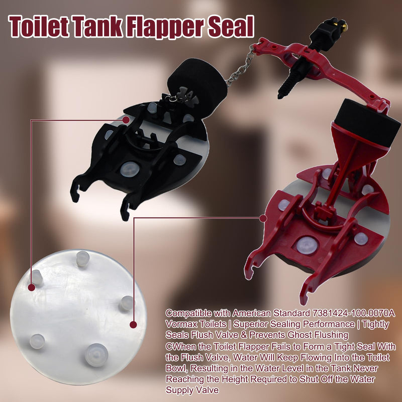 Toilet Flapper Replacement Kit,Compatible with American Standard 7381657-200.0070A Vormax Toilets Flapper, 3-Inch Dual Flapper Design with Silicone Seals and Teeter Bar