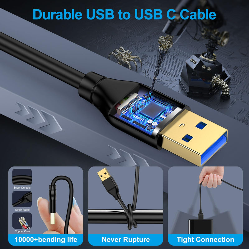 USB to USB, USBA to USBA Cable 10 FT Double End USB3.0 A to A Male to Male Cable Data Transfer Cord for Hard Drive,Laptop Cooling Pad,Soundbar,Monitor,KVM,DVD Player,Hub,TV,Set Up Box,Projector,Camera