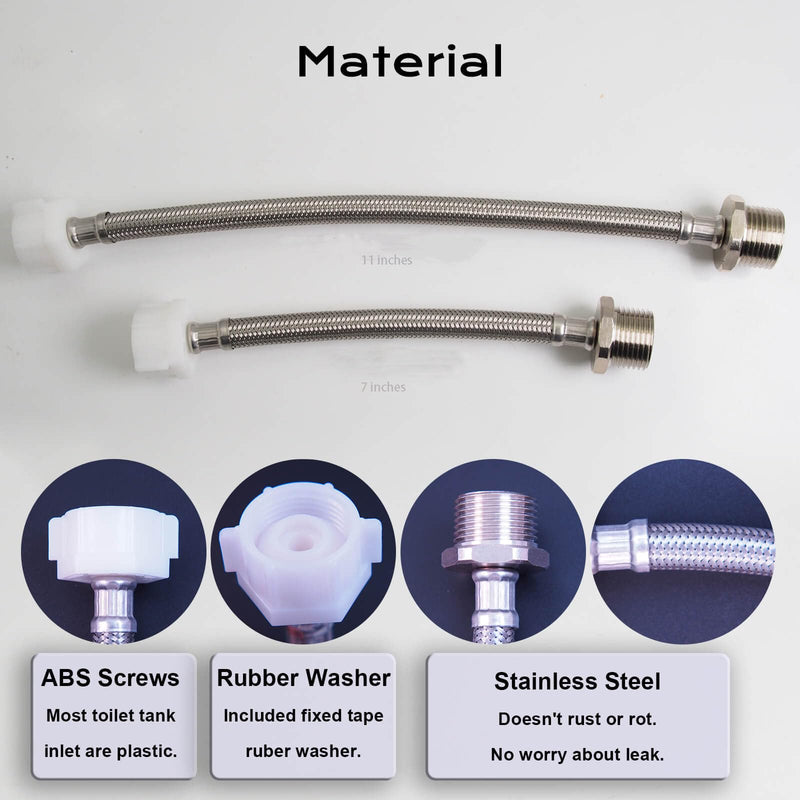 Toilet Hose,Toilet Hose Extension, 7/8 x 7/8 Toilet Hose, 11 inch 7/8 Female to 7/8 Male flexible adapter,Toilet Hose Extension,Compatible with TOTO Series Washlet Toilet 11 inches