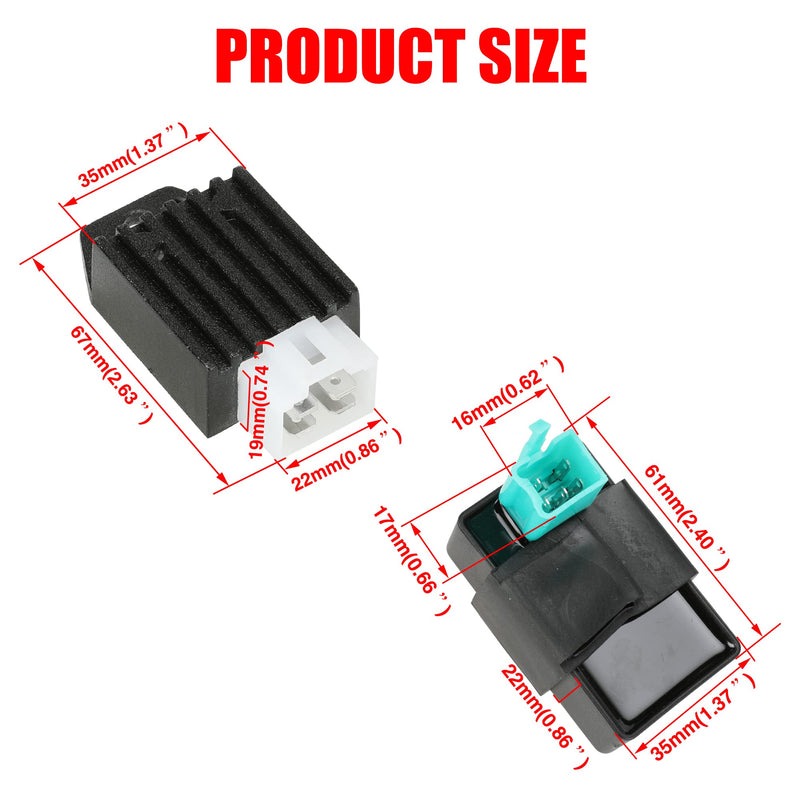  [AUSTRALIA] - GREHUA Ignition Coil Starter Solenoid Voltage Regulator CDI Compatible with Tao tao Coolster 125cc 110cc 90cc Kazuma Baja Chinese ATV Quad 4 Wheeler SSR Lifan CRF70 4 Stroke Go Kart Dirt Bike Parts