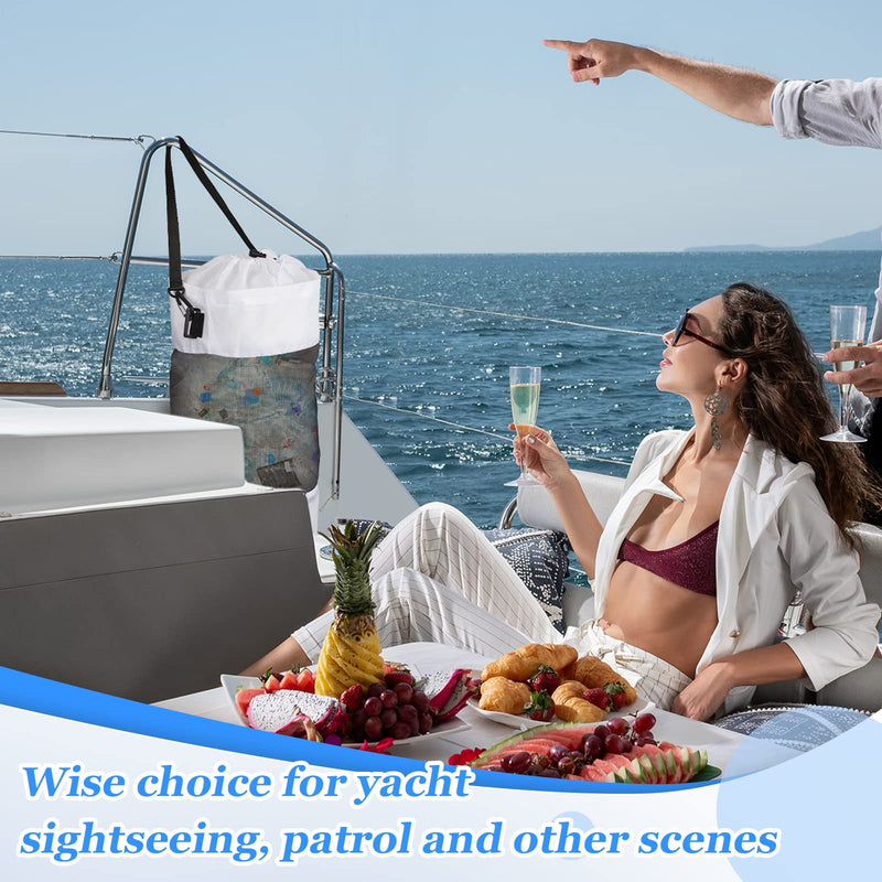 2 Packs Portable Boat Accessories Mesh Trash Bags Trash Can Garbage Container for Boat Kayak Camper Fishing Cabin Storage Men Women Adults(Black, White) Black, White