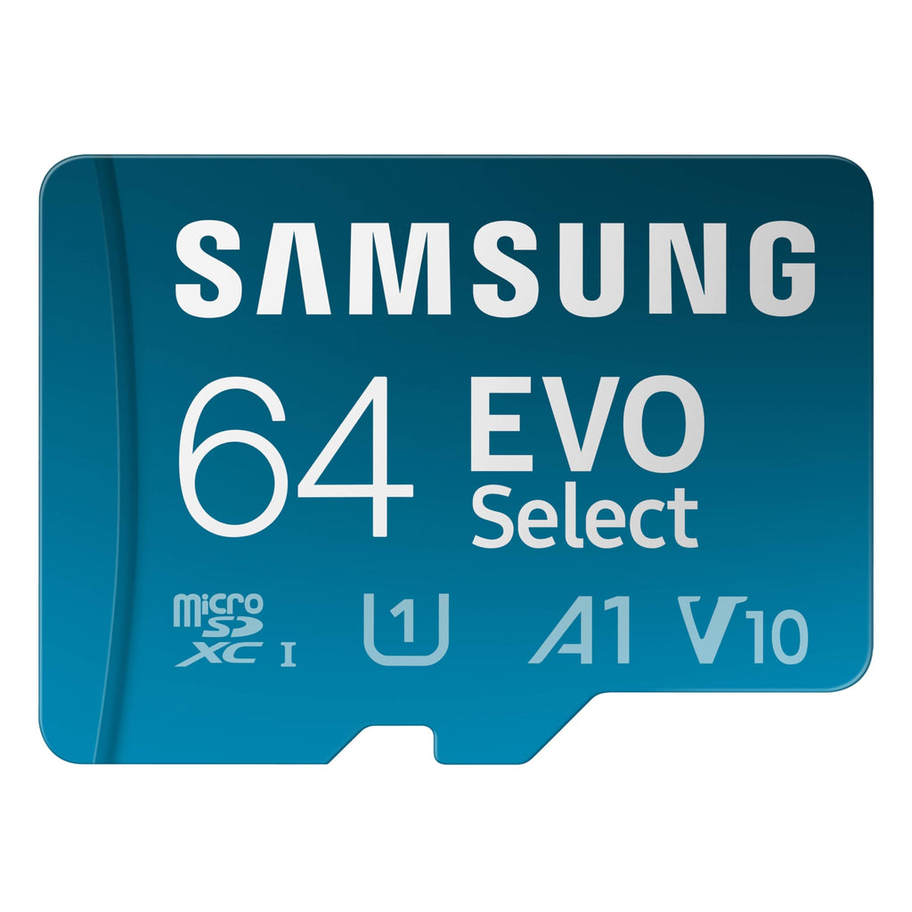 SAMSUNG EVO Select MicroSD Memory Card + Adapter, 64GB microSDXC, Speeds Up to 160 MB/s, UHS-I, C10, U1, V10, A1, Upgrade Storage for Phones, Tablets, Nintendo-Switch, MB-ME64SA/AM New Generation - up to 160 MB/s