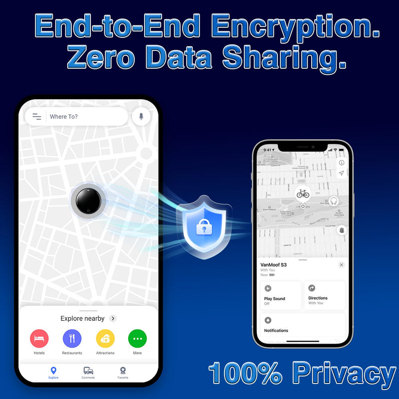 Mini GPS Tracker for Vehicles: Hidden Magnetic Car Tracker Device - No Subscription Fee - Works with Apple Find My & Android Find Hub - Real Time Auto Tracking Black