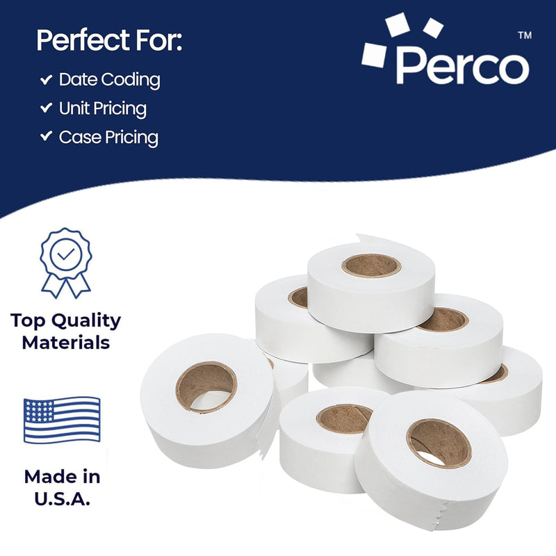  [AUSTRALIA] - Perco White Garvey 2216 Pricing Labels for Garvey 22-66/22-77/22-88 Two Line Pricing Gun - 9 Rolls, 1 Sleeve - 9,000 Pricemarking Labels and 1 Inker Included 1 Sleeve (9,000 Labels)