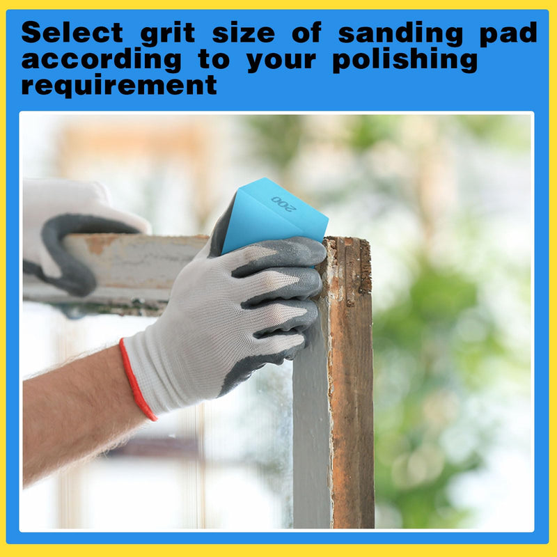 7 Pcs Diamond Hand Polishing Pads 60/100/200/400/800/1500/3000 Grit Diamond Sanding Pads Wet and Dry Sanding Block with Sponge Backing for Glass Tile Stone Concrete Granite Marble Ceramics