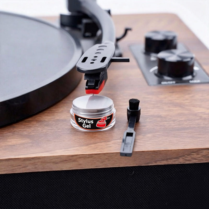 Stylus Gel & Brush Anti-Static Record Cleaner Kit, Reusable Cleaning Gel Bubble for Turntable, Remove Dust & Restore Sound Quality for Vinyl Record Players