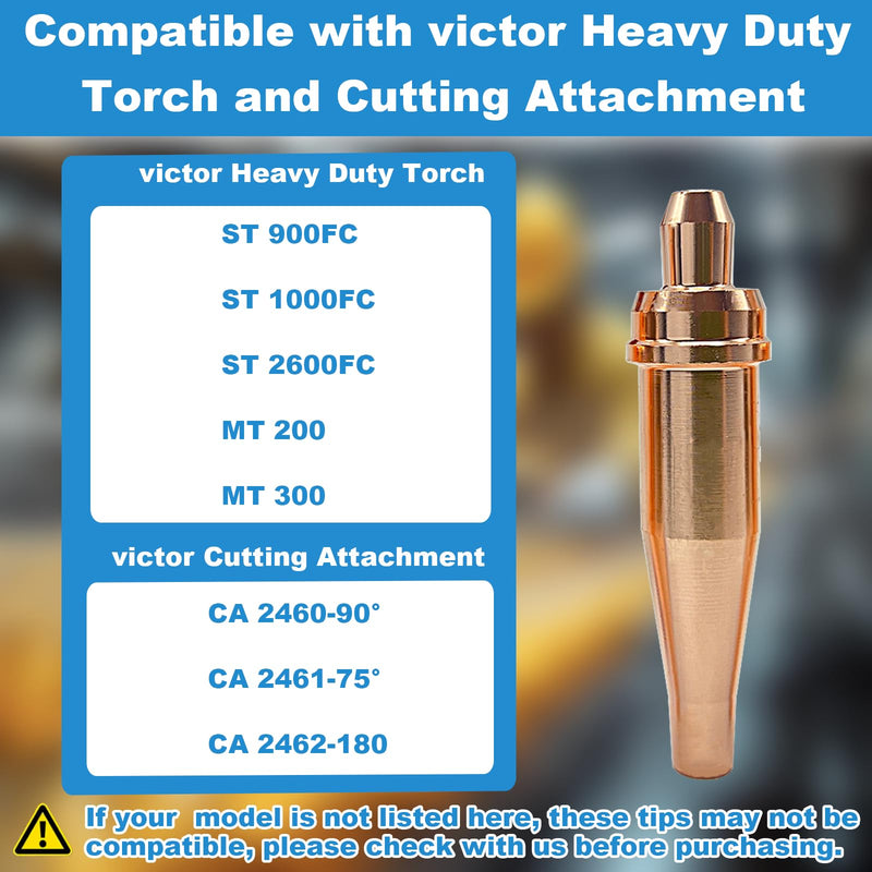 1-101 Series Acetylene Cutting Torch Tips Size 0-3, Fit for victor Style Heavy Duty Torch: CA 2460-90° etc, Include 0-1-101, 1-1-101, 2-1-101, 3-1-101, 4 Pack 1-101 Series: 0-1-101, 1-1-101, 2-1-101, 3-1-101