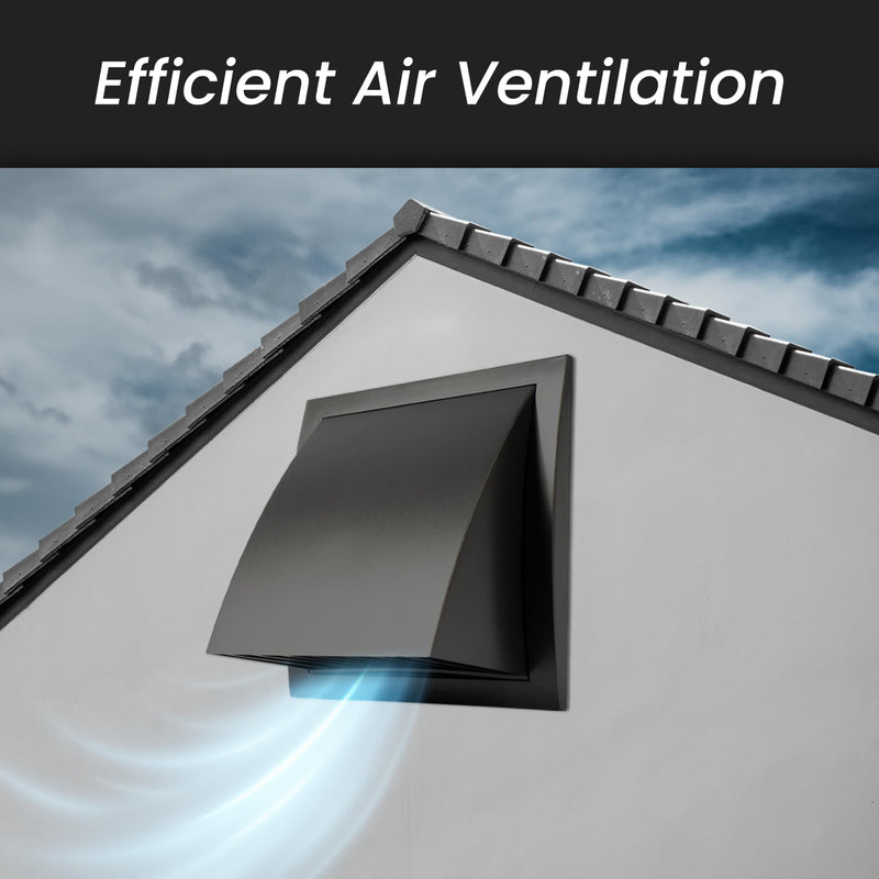 6'' Inch Exhaust Hood Vent With Rain Cover, White, Indoor And Outdoor, HVAC Exhaust Vent Duct Cover, Exhaust Cap (6'' Inch, White) 6 Inch