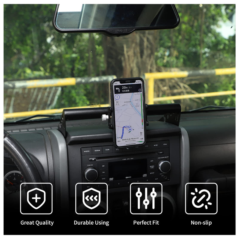 RT-TCZ Dash Mount Phone Holder Cell Phone Holder Interior Accessories for 2007-2010 Jeep Wrangler JK JKU 2 Door 4 Door