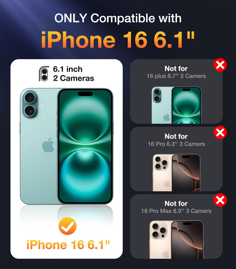 Diaclara Designed for iPhone 16 Case 6.1 Inch,Upgraded [Full Camera Protection] Full Body Rugged Clear Bumper Case with Built-in Privacy Screen Protector for iPhone 16,Green Dark Shadow Teal