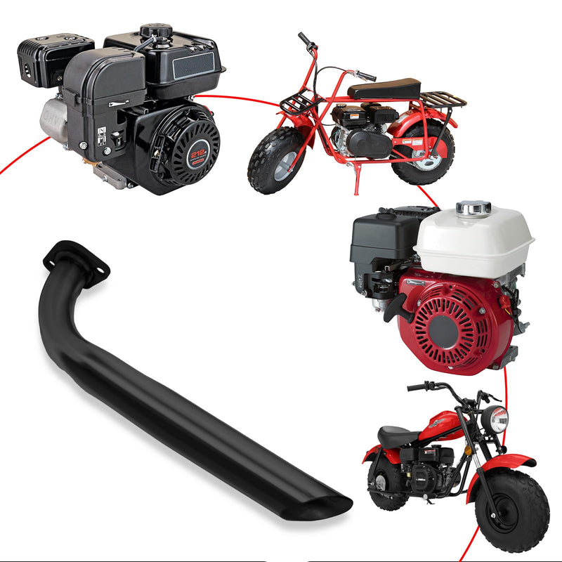 JMCHstore Stainless Steel Header Pipe for Coleman BT200X CT200U EX KT196 196cc Mini Bike Go Kart Predator 212 224 Honda GX160 GX200 Clone Engine Baja Warrior MB200 Performance Parts (Black) Black
