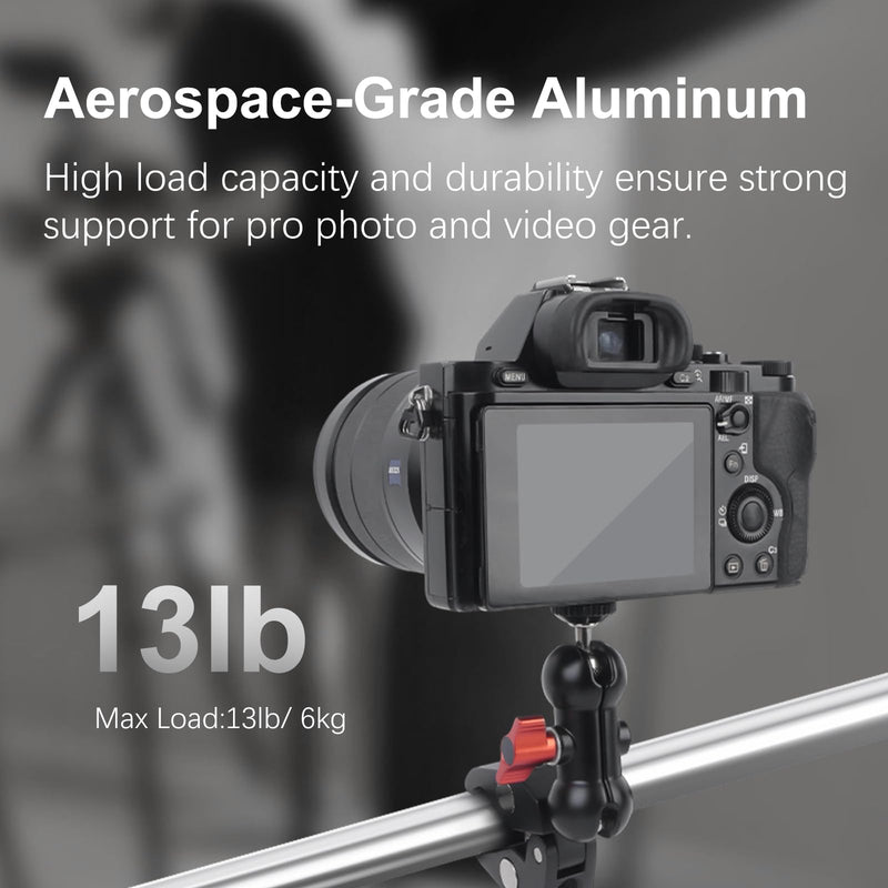 Super Clamp Mount Kit with 360° Ballhead Magic Arm – Universal Camera Mount with 1/4"-20 Screws for DSLR Camera,Led Lights,Action Cameras,and More