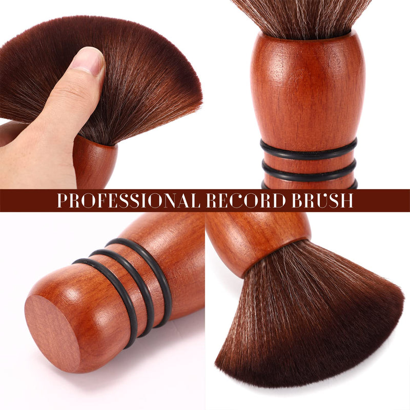 Facmogu Vinyl Record Cleaning Brush, Anti-Static Soft LP Record Cleaner | Ultra-Fine Fiber Bristles | For Vinyl LP CD Album Care, Retro Design | Wooden Handle | Turntable Record Player Accessories 1 Pack