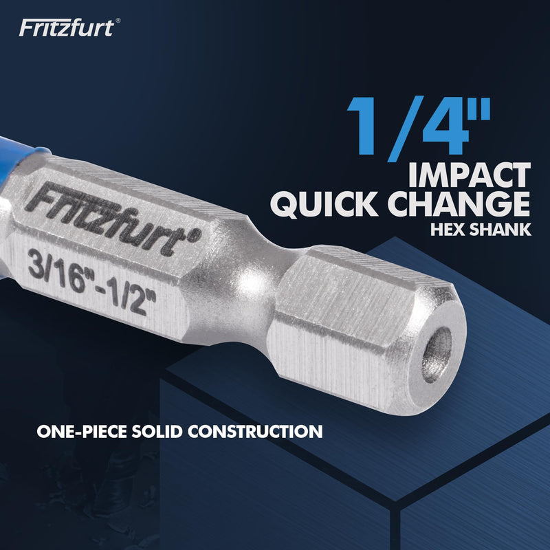 3-Piece M35 Cobalt Step Drill Bit Set — CBN Ground, AlTiN Coated, 1/4" Hex Shank | 6, 10 & 13 Steps | 1/8"–3/4" | Sheet Metal, Stainless Steel, Electrician