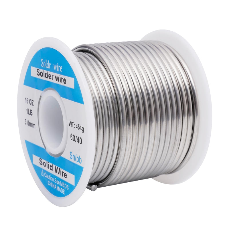 60/40 3mm Solder Wire Solid Core 454g/1LB for Stained Glass 60/40 454g