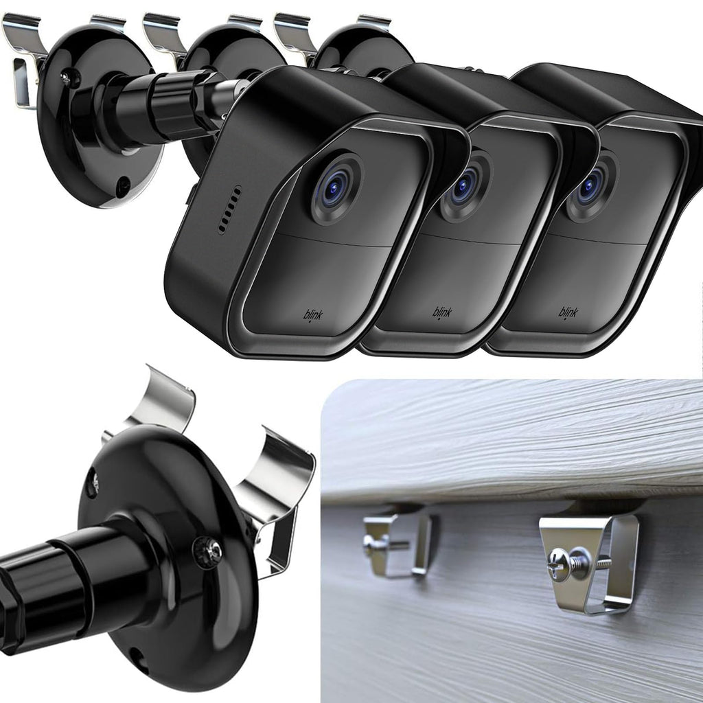 Blink Outdoor Vinyl Siding Mount with Waterproof Case, No-Hole Needed Mounting Bracket and Full Weather Proof Cover for All-New Blink Outdoor Security Camera System(3 Pack) Black