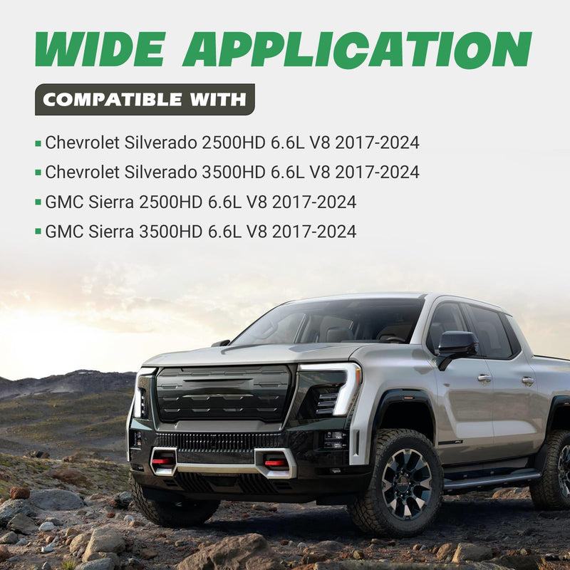 Silver Spacer Kit + Intake Air Pressure and Temperature Sensor Fit for GMC Sierra Chevrolet Silverado 2500HD 3500HD 6.6L Diesel Engine 2017-2024 Replace 12681993 Manifold Pressure (MAP) Sensor