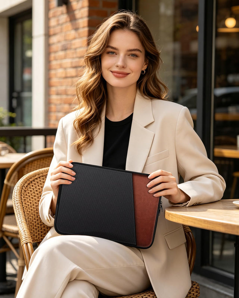 FINPAC Laptop Sleeve for MacBook Neo 13 Inch, MacBook Air 13.6 inch, Black | Shockproof Laptop Bag, Water Repellent, Accessory Storage Pocket, Fits MacBook Air Pro 13.3" 14"