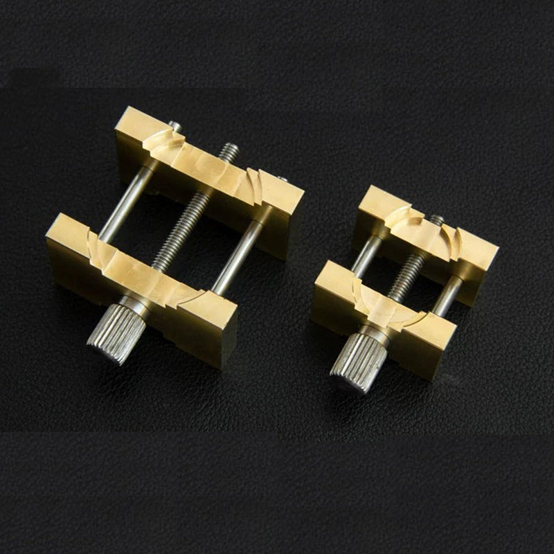 2 PCS Extensible and Reversible Brass Watch Movement Holders Multi-Functional Metal Watch Repair Tool Set for Watchmaker Repair