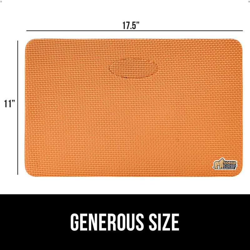 GORILLA GRIP® Extra Thick Patent Pending Supportive Foam Kneeling Pad, Large Cushion Knee Pads for Gardening, Baby Bath Time, Dirt and Water Resistant, Workout and Garden Supplies, 17.5x11, Orange 1