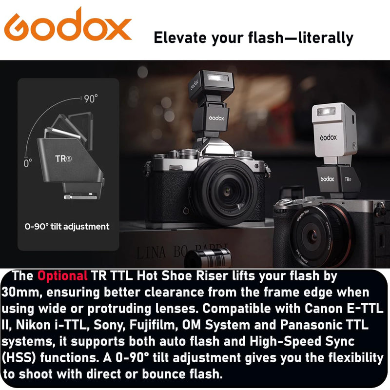 Godox iT22N TTL Mini Flash for Nikon Cameras, Compact On-Camera Speedlite | 700+ Flashes, 1.5s Recycle, 1/32–1/1 Output with 1/3 Stop Adjustment, USB-C Charging, Hot Shoe Trigger, Spreader and Filters IT22N for Nikon
