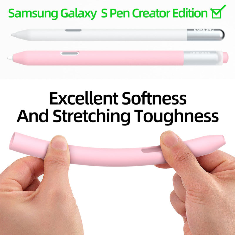 AZF Silicone Pencil Case compatible with Samsung Galaxy S Pen Creator Edition Case，Comfortable non-slip silicone case with magnetic charging support. (Pink) Pink