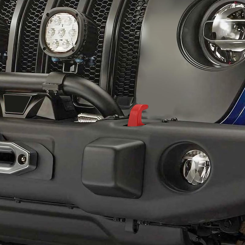 JWWY Bumper Tow Hook Covers Tow Trailer Hitch Receiver Cover Towing Hitch Rubber Sleeve Protector Cover Trim Fit for 2007-2025+Jeep Wrangler JL Gladiator JT 4XE JK Exterior Accessories 2pcs Red Rubber Red
